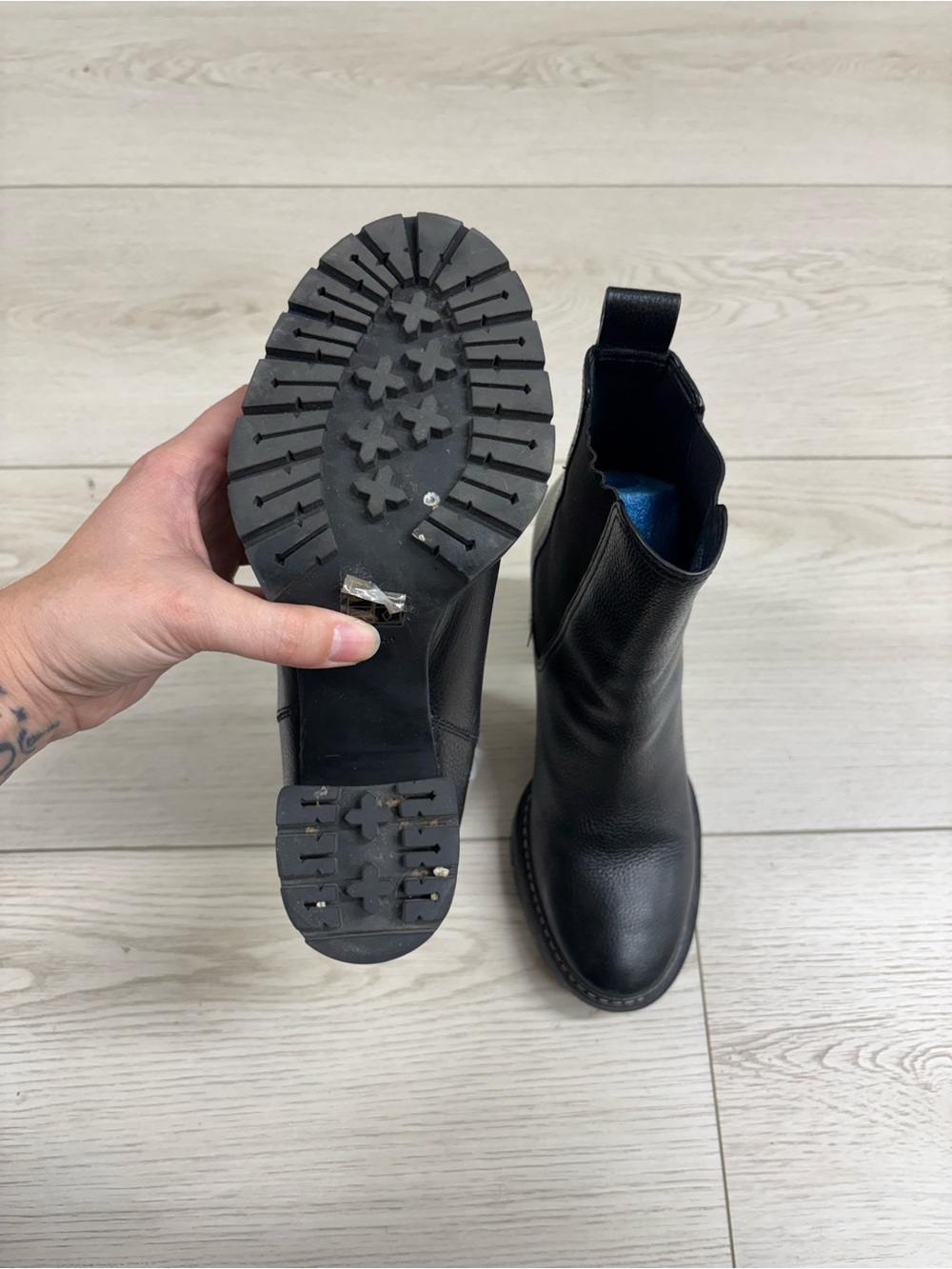 Tory Burch Carson Black Chunky Lug Sole Ankle Boots - Picture 7 of 7